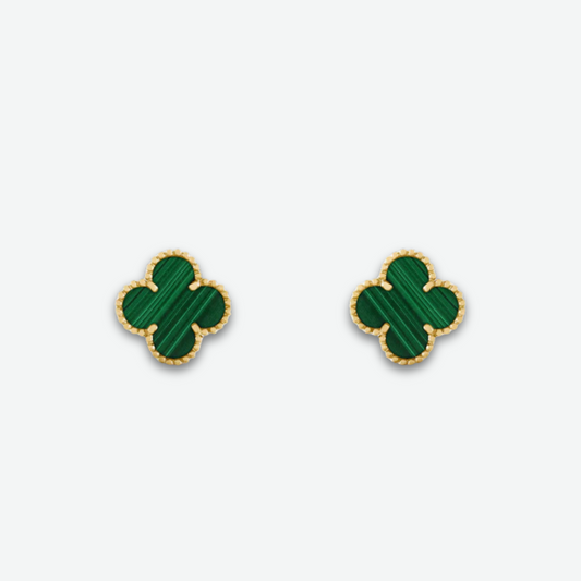 AMOUR STUD EARRINGS GOLD / GREEN
