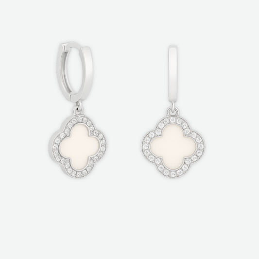 TRINITY - WHITE GOLD / DIAMOND MOTHER OF PEARL EARRINGS