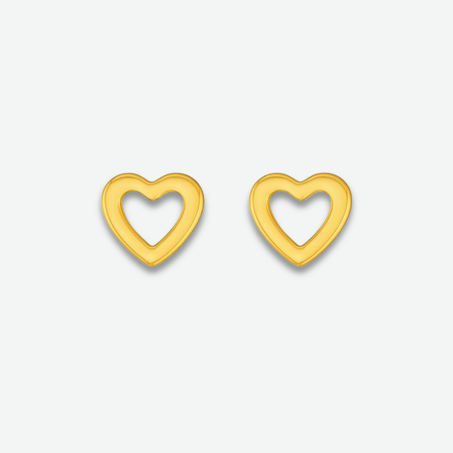 LOVE - HEART OUTLINE EARRINGS / GOLD