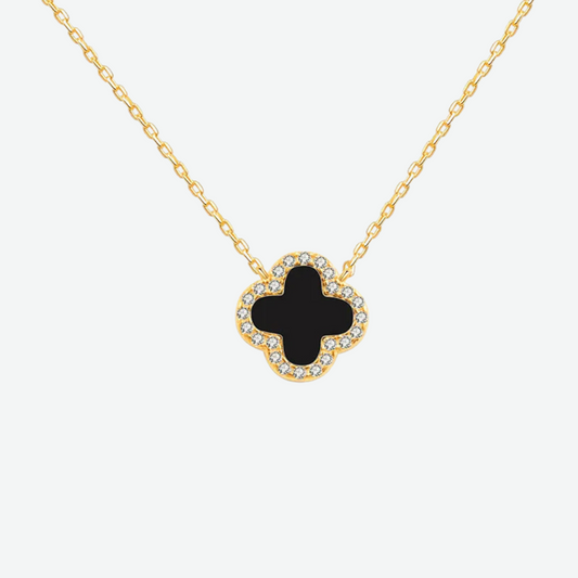 TRINITY - GOLD / DIAMOND BLACK NECKLACE