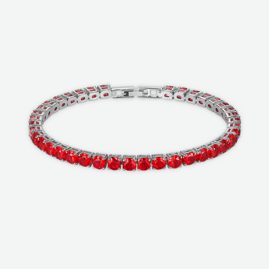 HALO V2 - TENNIS BRACELET / RED SILVER