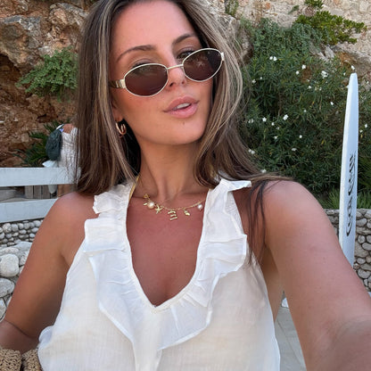 Gold Ocean Letter Necklace