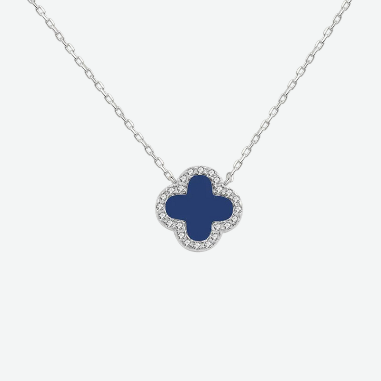 TRINITY - WHITE GOLD / DIAMOND BLUE NECKLACE