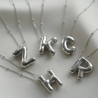 Bubble Letter Initial Necklace (Bundle)