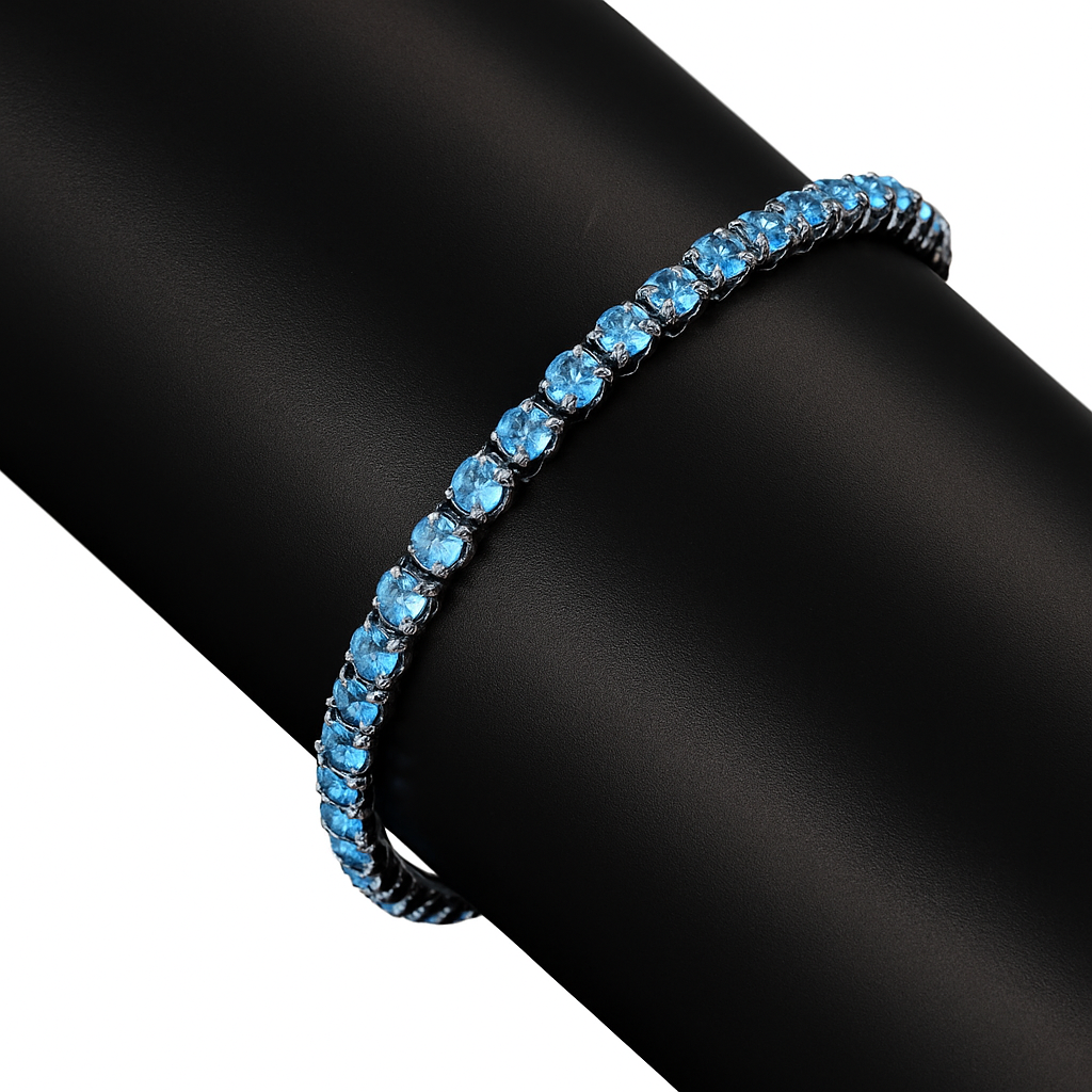 HALO V2 - TENNIS BRACELET / BLUE SILVER