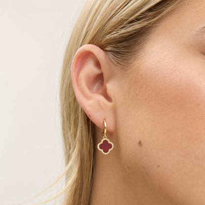 TRINITY - GOLD / DIAMOND RED EARRINGS
