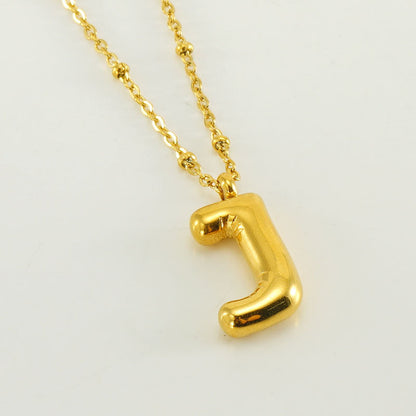 Bubble Letter Initial Necklace (Bundle)