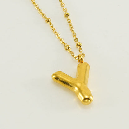Bubble Letter Initial Necklace (Bundle)