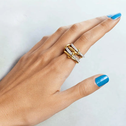 JUMBO STACKED DIAMOND RING