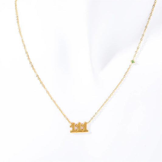 18K GOLD ANGEL NUMBER NECKLACE 111-999