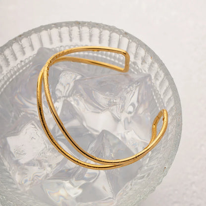 DOUBLE LAYER WAVE CUFF BANGLE