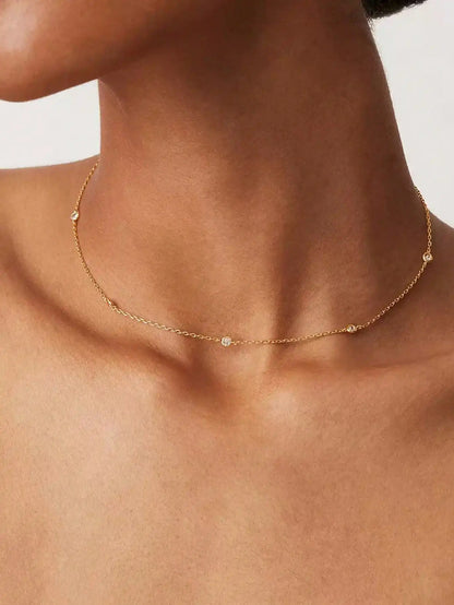 GOLD DOT ZIRCONIA NECKLACE