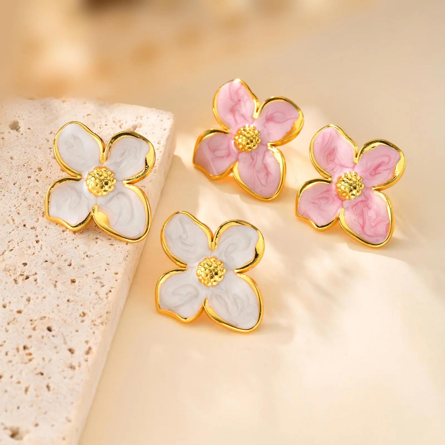 BLOSSOM WHITE STUD EARRINGS