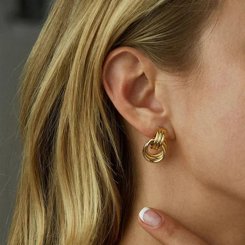 INTERLOCK STATEMENT EARRINGS