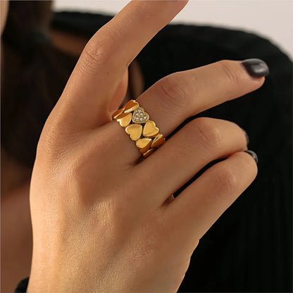 MULTI HEART RING