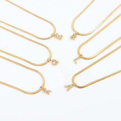 Melly Initial Herringbone Necklace (Bundle)