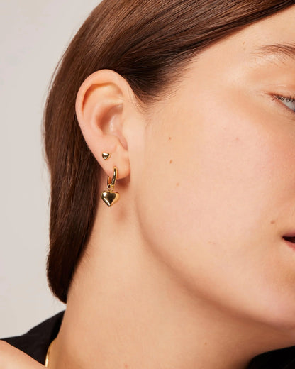 SOLID HEART HOOP EARRINGS