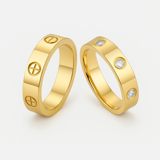 EMBRACE THE LOVE - 2 RING SET / GOLD