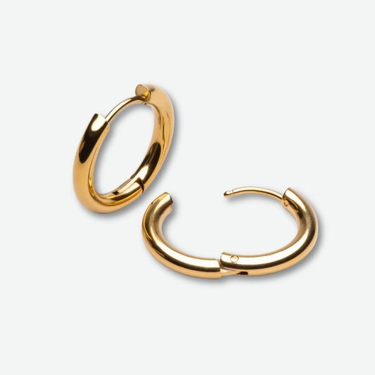 GOLD ROUNDED HOOP XS EARRINGS