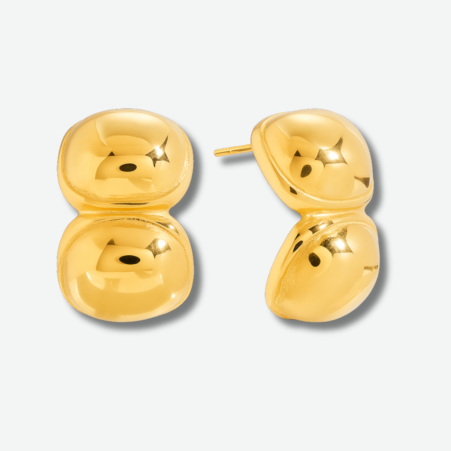 THE DOUBLE GOLD STUD EARRINGS