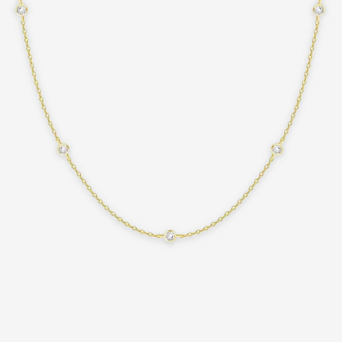 GOLD DOT ZIRCONIA NECKLACE