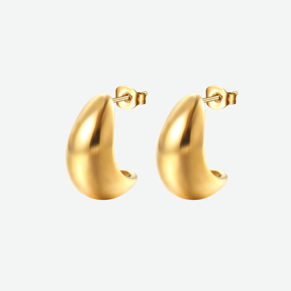 GOLD CURVED MIDI HOOPS