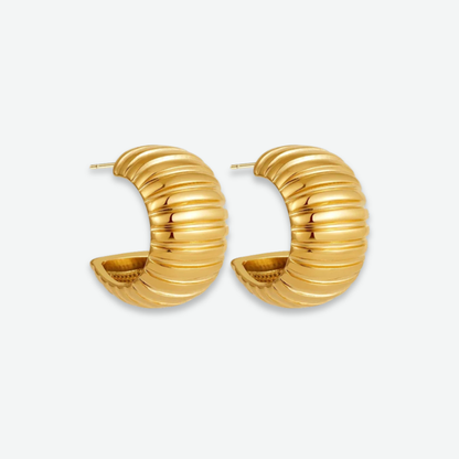 RIBBED DOME HOOP EARRINGS