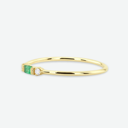 EMERALD & DIAMOND DUO RING