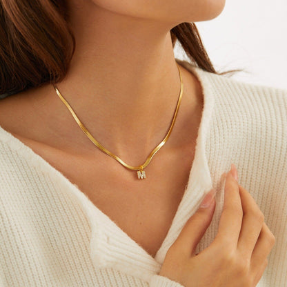 Melly Initial Herringbone Necklace (Bundle)