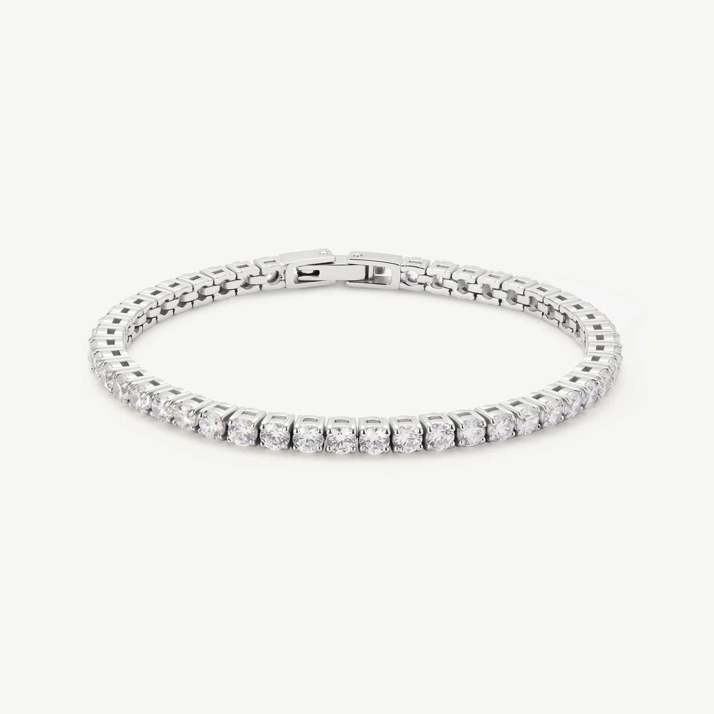 Timeless Halo Silver Tennis Bracelet Dazzling Brilliant Stones Elegant Everyday Sparkle
