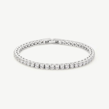 Timeless Halo Silver Tennis Bracelet Dazzling Brilliant Stones Elegant Everyday Sparkle